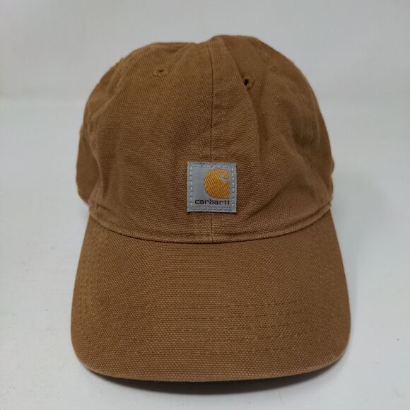 Carhartt Infant Stretch Strapback Hat Brown Solid Logo Patch 6 Panel - Picture 2 of 7